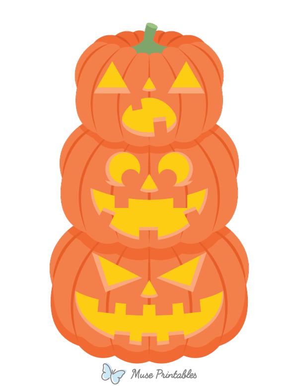 Stacked Jack-o'-lanterns Photo Booth Prop