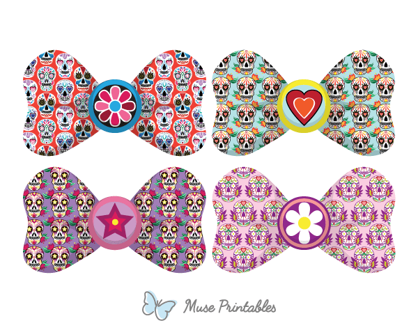 Sugar Skull Bow Tie Photo Booth Prop