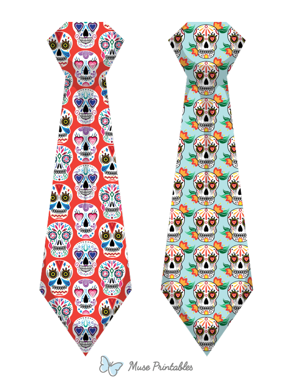 Sugar Skull Tie Photo Booth Prop