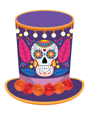 Sugar Skull Top Hat Photo Booth Prop
