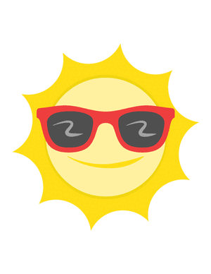 Sun With Sunglasses Photo Booth Prop