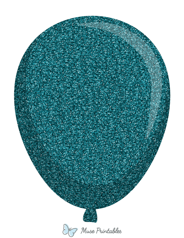Teal Glitter Balloon Photo Booth Prop