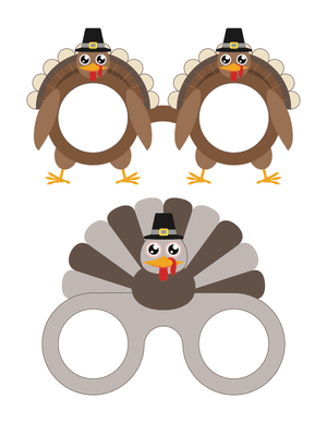 Thanksgiving Turkey Glasses Photo Booth Prop