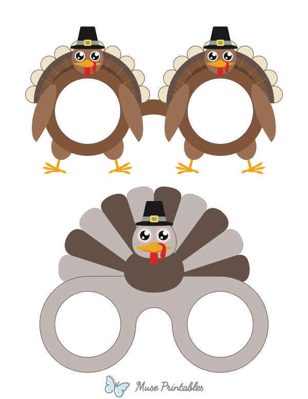 Thanksgiving Turkey Glasses Photo Booth Prop