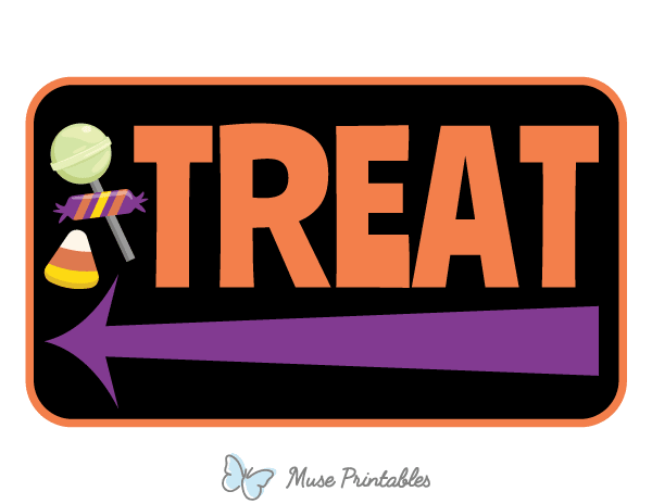 Treat Left Arrow Photo Booth Prop