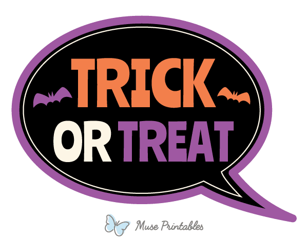 Trick or Treat Speech Bubble Photo Booth Prop