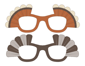 Turkey Feather Glasses Photo Booth Prop