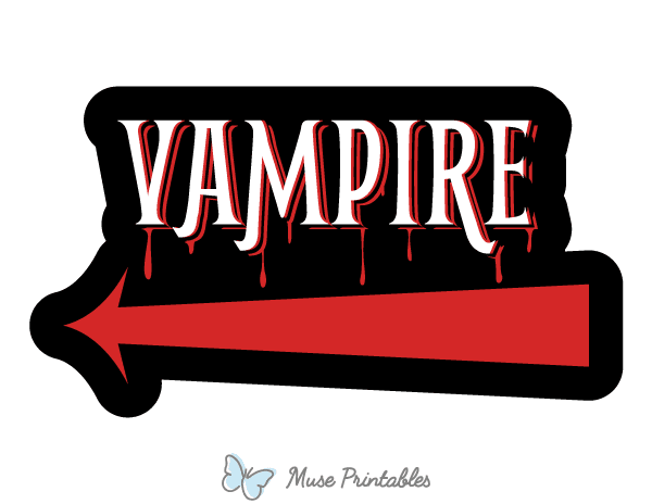 Vampire Left Arrow Photo Booth Prop