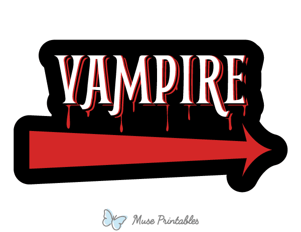 Vampire Right Arrow Photo Booth Prop