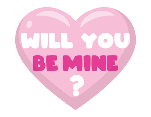 Will You Be Mine Heart Photo Booth Prop