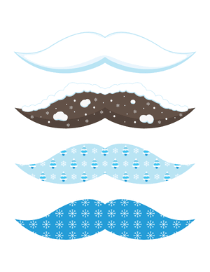 Winter Mustache Photo Booth Prop