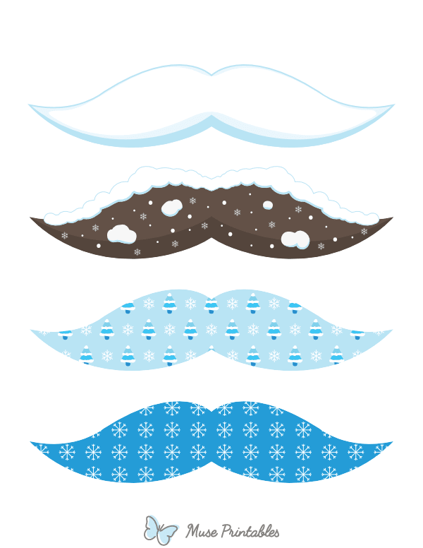 Winter Mustache Photo Booth Prop