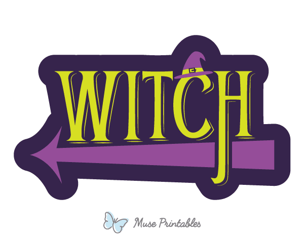 Witch Left Arrow Photo Booth Prop