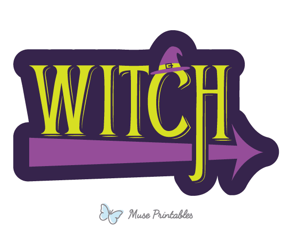 Witch Right Arrow Photo Booth Prop