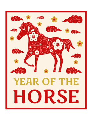 Year of the Horse Photo Booth Prop