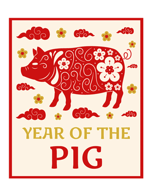 Year of the Pig Photo Booth Prop