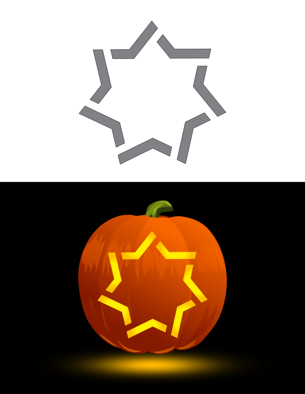 Printable 7 Point Star Pumpkin Stencil