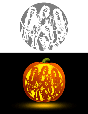 80s Hair Band Pumpkin Stencil