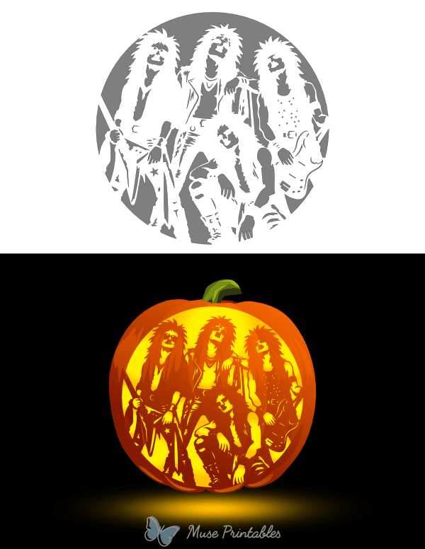 80s Hair Band Pumpkin Stencil