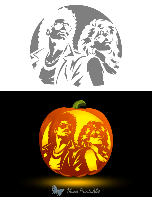 80s Hair Pumpkin Stencil