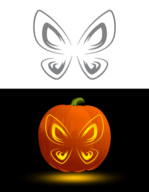 Abstract Butterfly Design Pumpkin Stencil