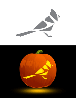 Abstract Cardinal Pumpkin Stencil
