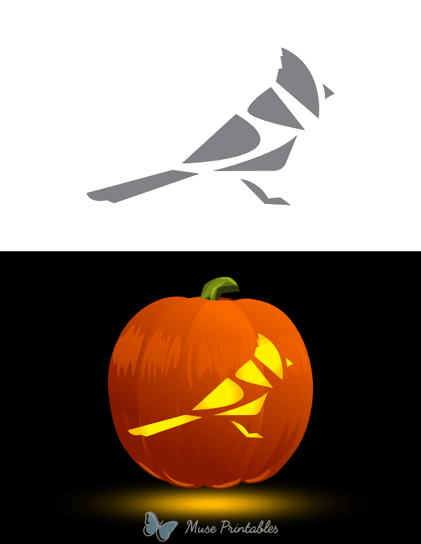 Abstract Cardinal Pumpkin Stencil