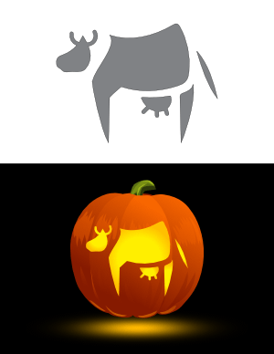 Abstract Cow Pumpkin Stencil