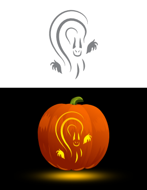Abstract Creepy Spirit Pumpkin Stencil