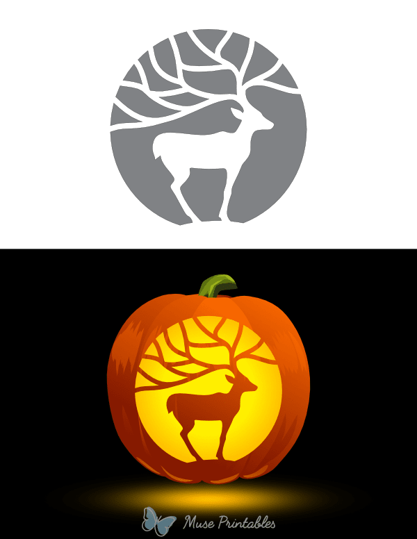 Abstract Deer Pumpkin Stencil
