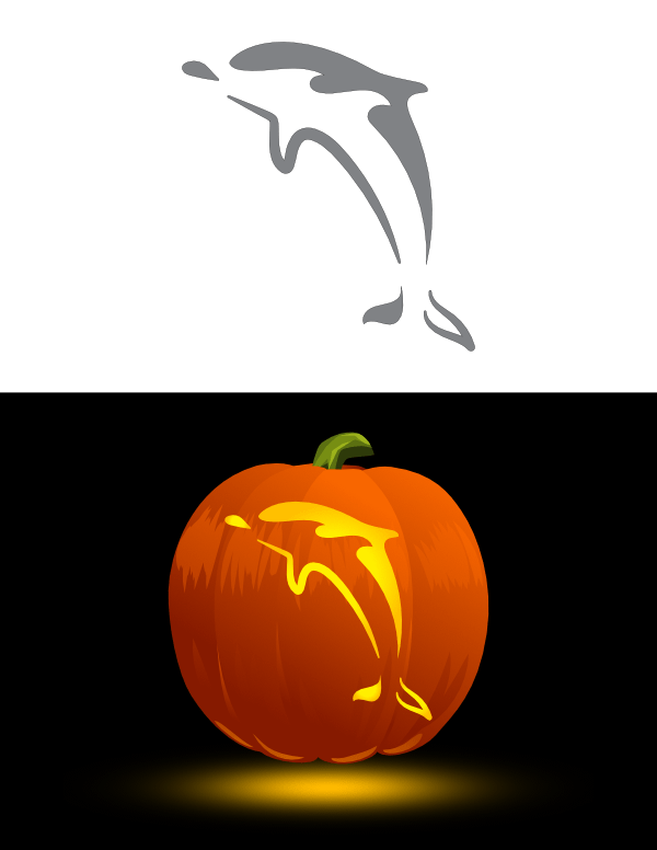 Abstract Dolphin Pumpkin Stencil