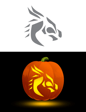 Abstract Dragon Head Pumpkin Stencil