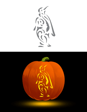 Abstract Filigree Penguin Pumpkin Stencil