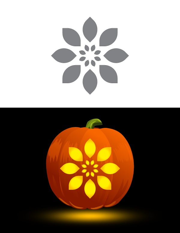 Printable Abstract Floral Pumpkin Stencil