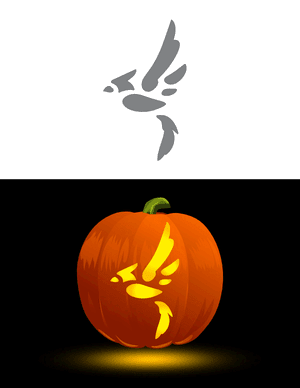 Abstract Flying Cardinal Pumpkin Stencil
