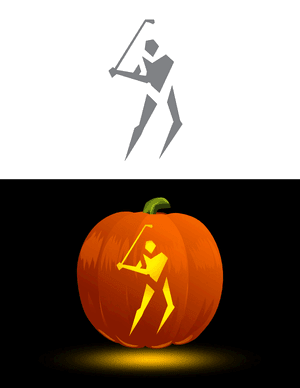 Abstract Golf Swing Pumpkin Stencil