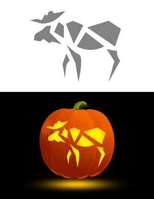 Abstract Moose Pumpkin Stencil