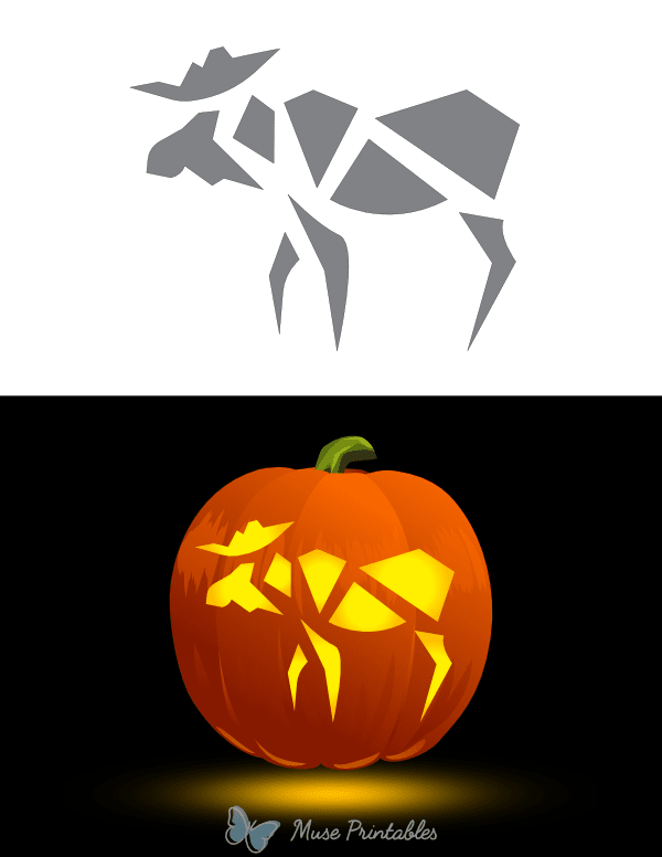Abstract Moose Pumpkin Stencil