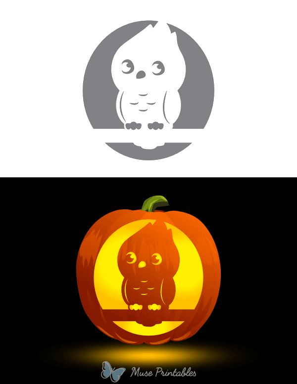 Adorable Cardinal Pumpkin Stencil
