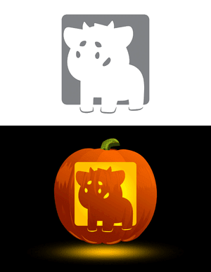 Adorable Cow Pumpkin Stencil