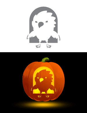 Adorable Eagle Pumpkin Stencil