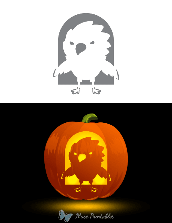 Adorable Eagle Pumpkin Stencil