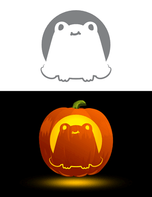 Adorable Frog Pumpkin Stencil