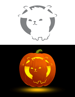 Adorable Goat Pumpkin Stencil