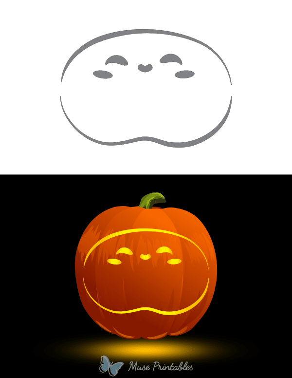 Adorable Jelly Bean Pumpkin Stencil