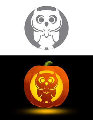 Adorable Owl Pumpkin Stencil