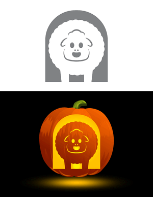 Adorable Sheep Pumpkin Stencil