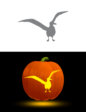 Albatross Outline Pumpkin Stencil