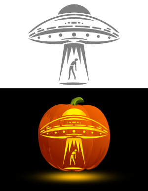 Alien Abduction Pumpkin Stencil