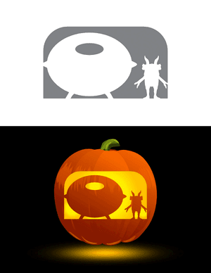 Alien and Flying Saucer Pumpkin Stencil